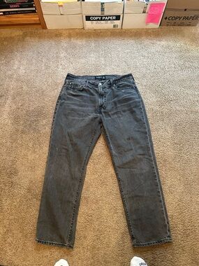 Abercrombie & Fitch Men's Washed Gray Relaxed Jeans